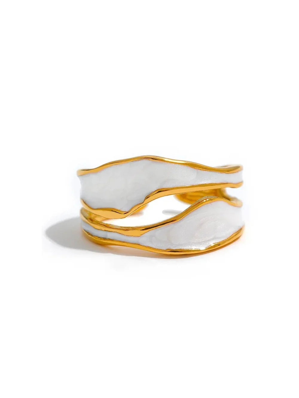 Handcrafted enamel jewelry ring showcasing vibrant color and fire glaze