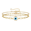 14K Gold Filled Adjustable Layered Evil Eye Oval