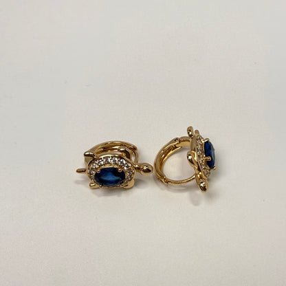 Gold-plated turtle earrings with zircon