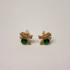Bow-shaped emerald earrings