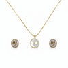 Mother-of-pearl Zircon Moon Necklace and Earring Set