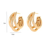 Earrings for Women Chunky C Shape Stud
