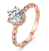 S925 Silver Diamond Ring Rose Gold