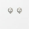 Round hoop pearl earrings