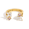 Butterfly Zircon Open Stainless Steel Ring