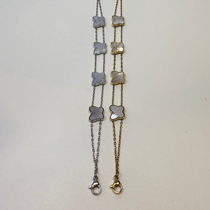 Gold Butterfly Mother of Pearl Stainless Steel Bracelet