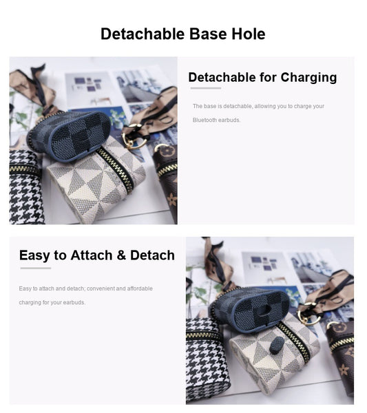 Mini PU Leather Earphone Pouch & Lipstick Bag Keychain
