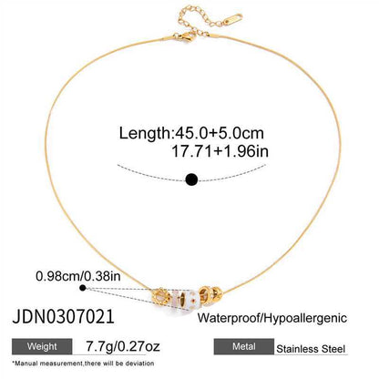 Lucky Stainless Steel Zircon Round Pendant