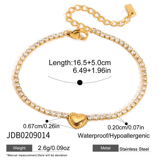 Stainless Steel Cubic Zirconia Bracelet