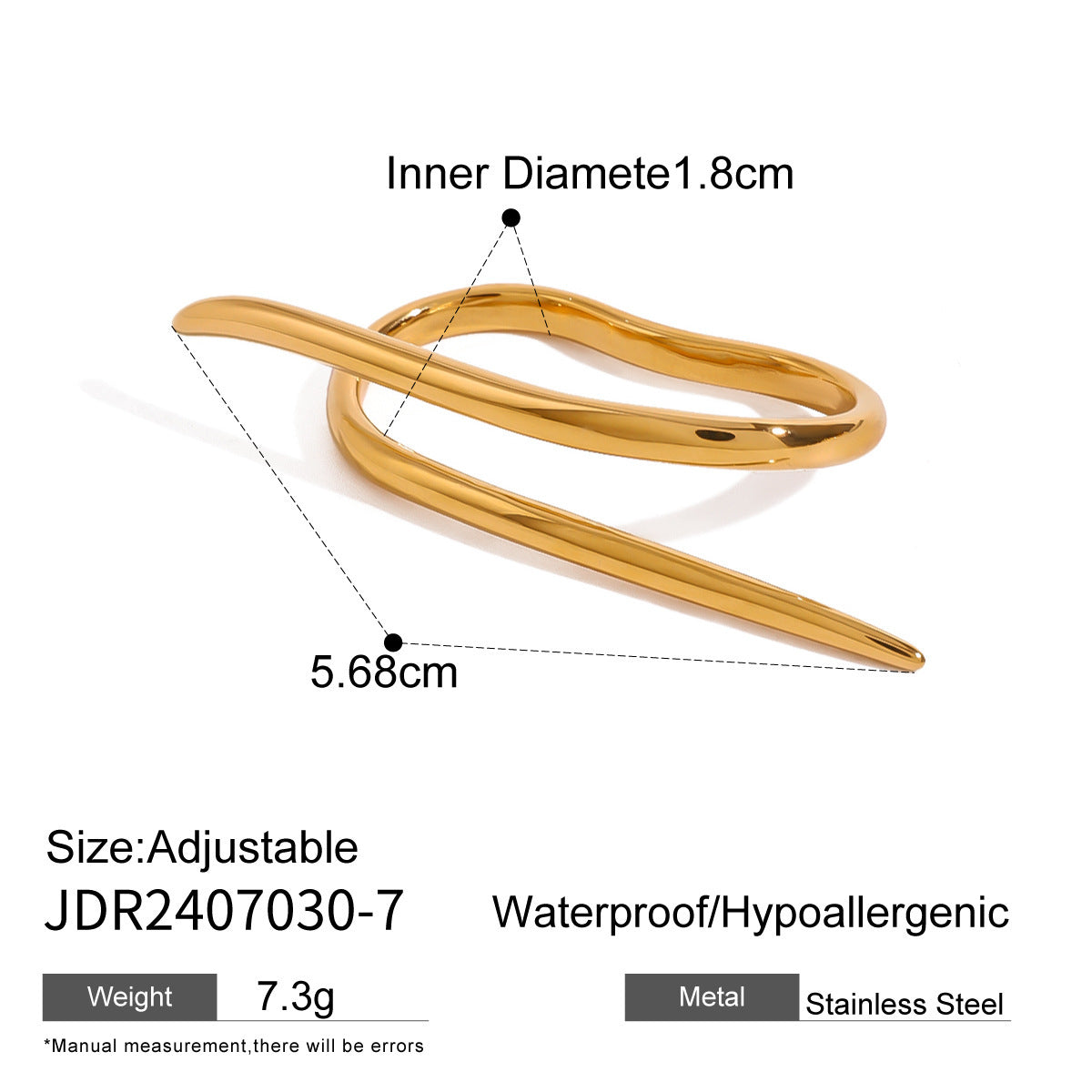 stainless steel irregular open ring