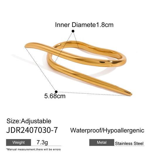Stainless Steel Irregular Open Ring