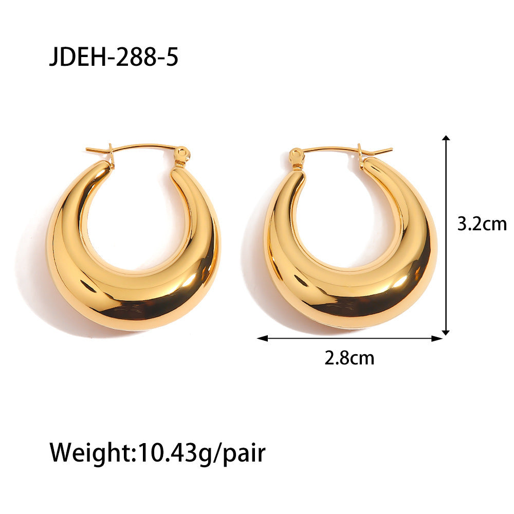 stainless steel double c zircon stud earring