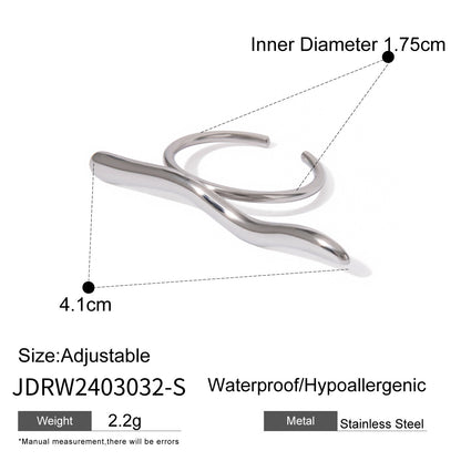 Stainless Steel Irregular Open Ring