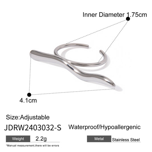 Stainless Steel Irregular Open Ring