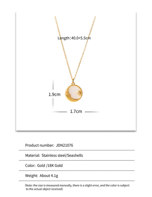 Stainless Steel White Mother‑of‑Pearl Necklace
