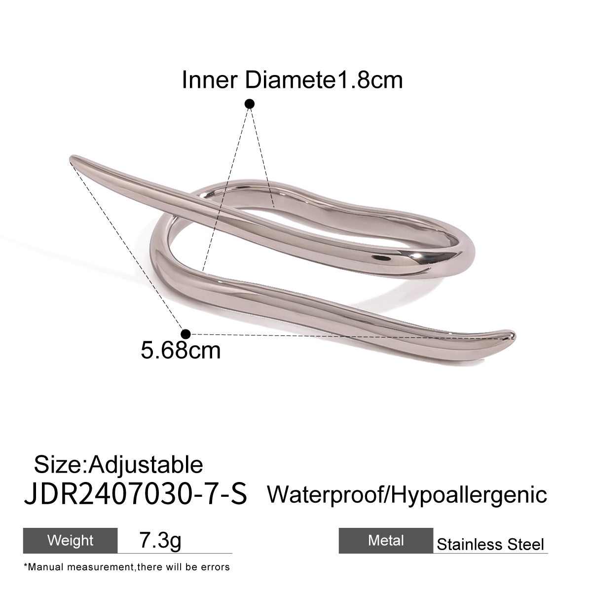 stainless steel irregular open ring