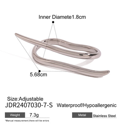 Stainless Steel Irregular Open Ring