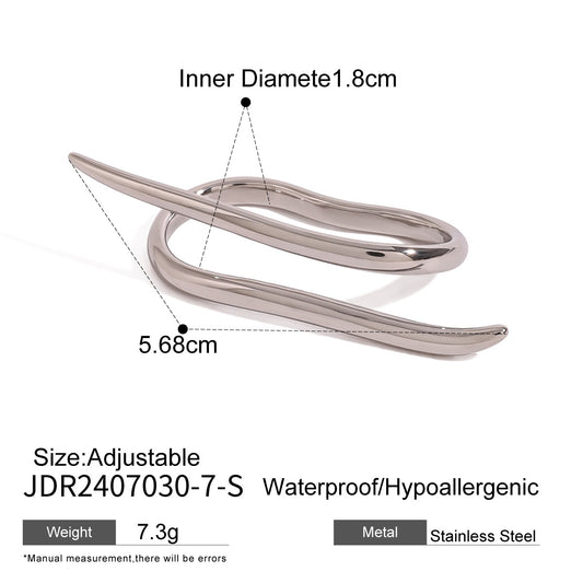 Stainless Steel Irregular Open Ring