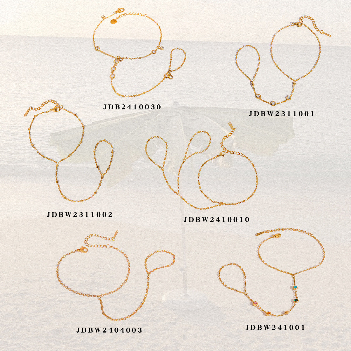 stainless steel zircon pearl ring bracelet