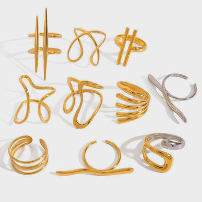 Stainless Steel Irregular Open Ring