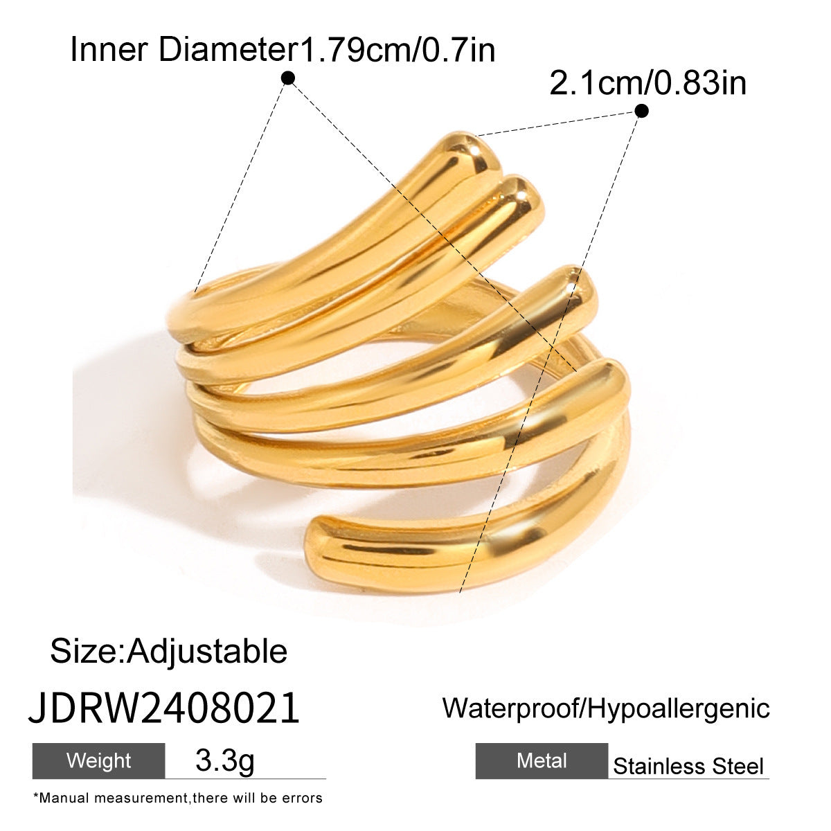 stainless steel irregular open ring