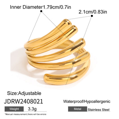 Stainless Steel Irregular Open Ring