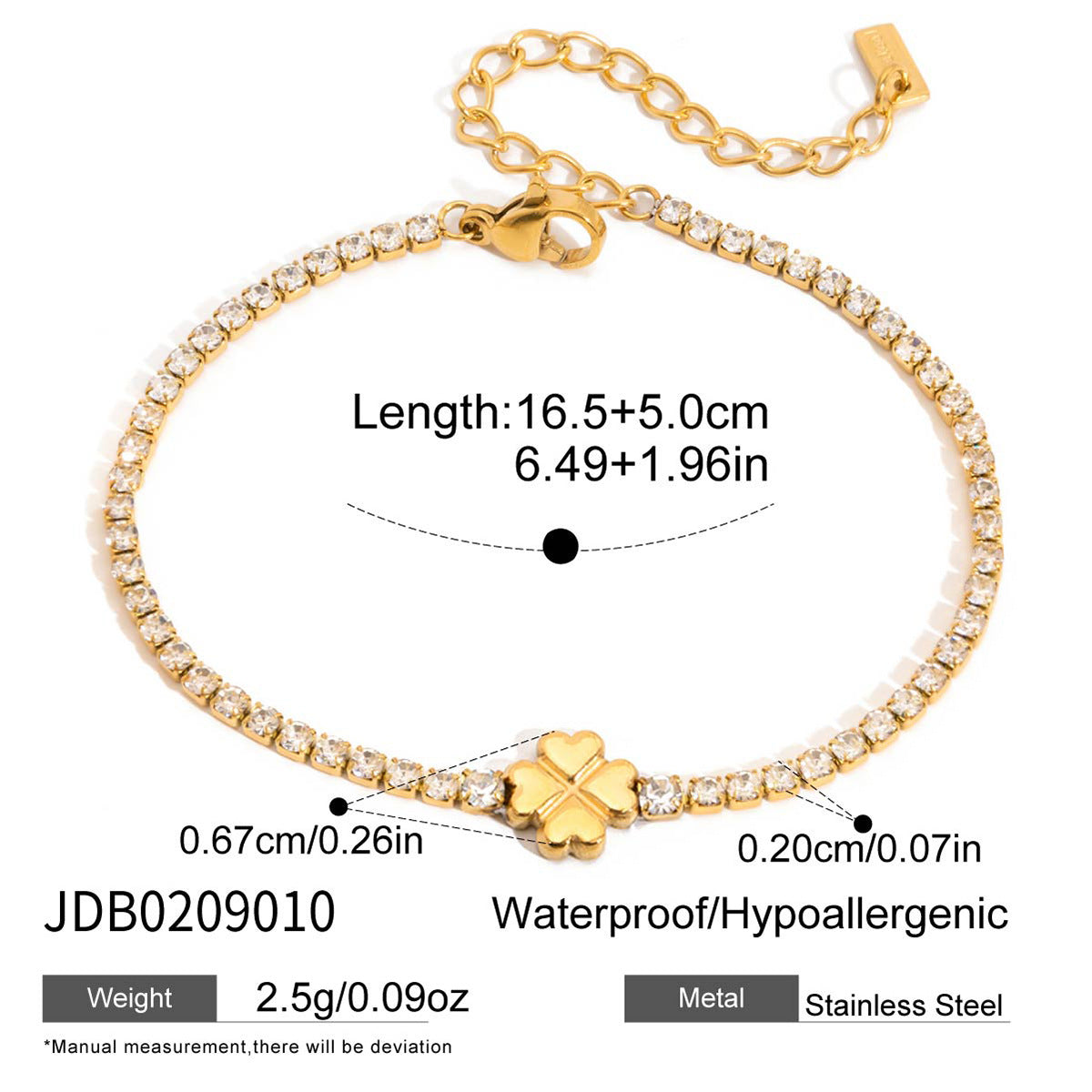 stainless steel cubic zirconia bracelet