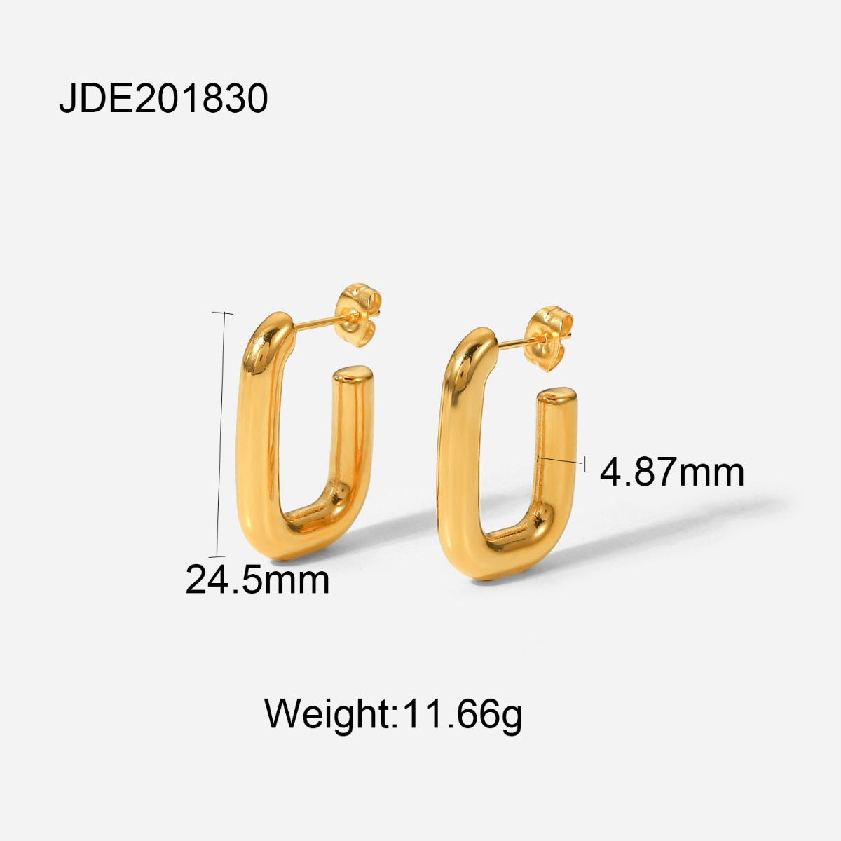 stainless steel double c zircon stud earring