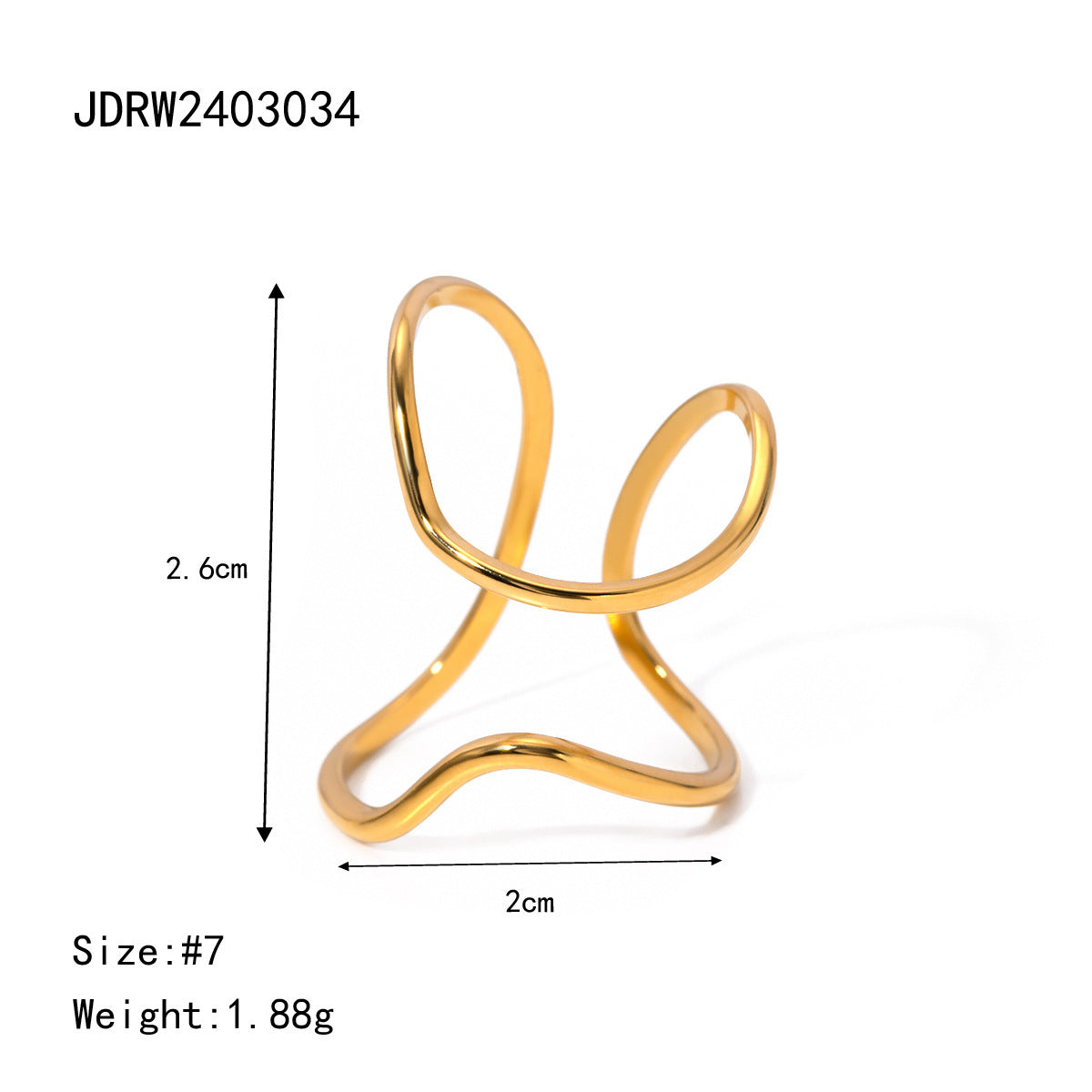 stainless steel irregular open ring