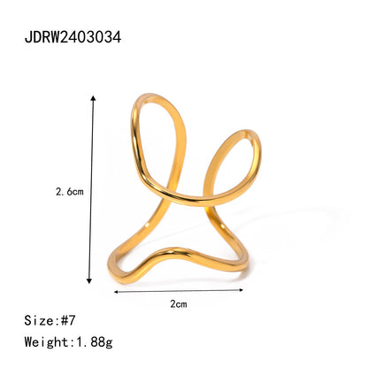 Stainless Steel Irregular Open Ring
