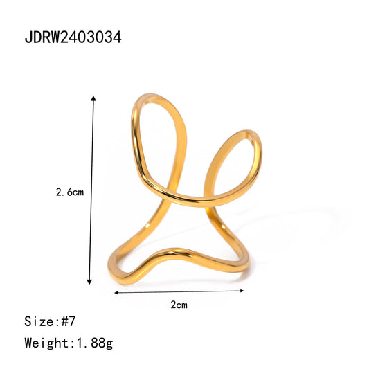 Stainless Steel Irregular Open Ring