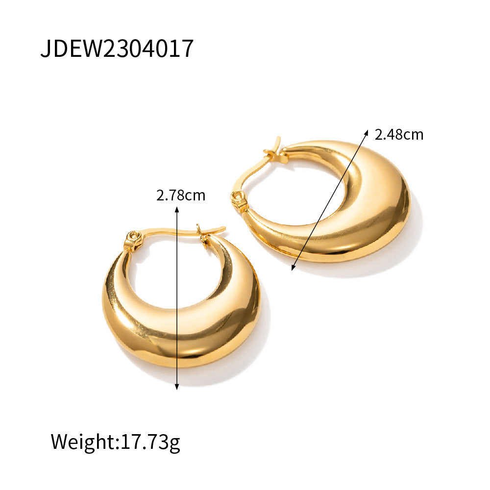 stainless steel double c zircon stud earring