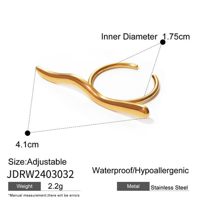Stainless Steel Irregular Open Ring