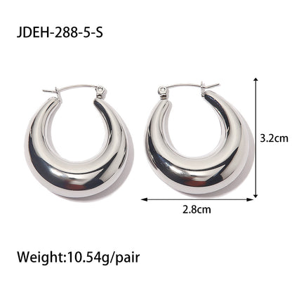 Stainless Steel Double C Zircon Stud Earring