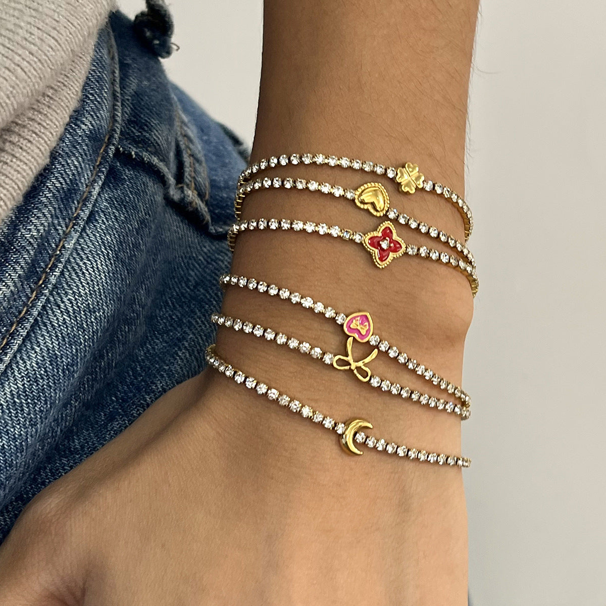 stainless steel cubic zirconia bracelet