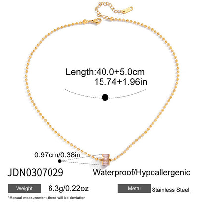Lucky Stainless Steel Zircon Round Pendant