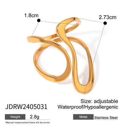 Stainless Steel Irregular Open Ring