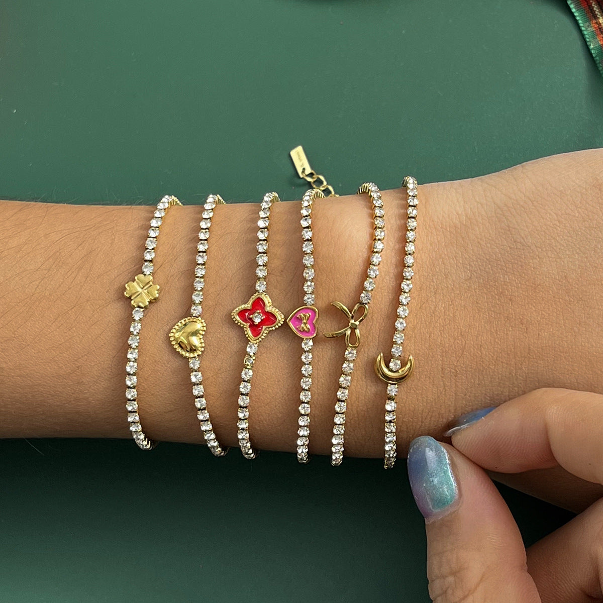 stainless steel cubic zirconia bracelet