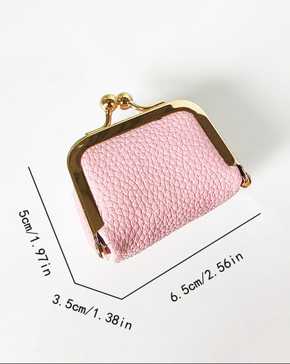 Mini Leather Kiss Lock Travel Jewelry Pouch