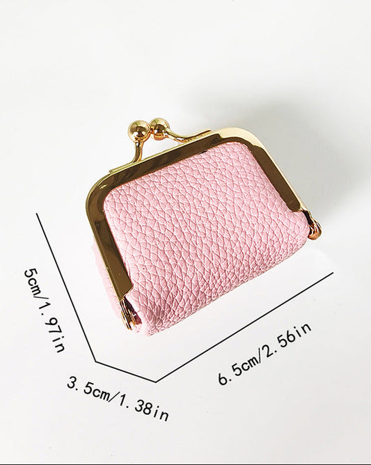 Mini Leather Kiss Lock Travel Jewelry Pouch