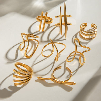 Stainless Steel Irregular Open Ring