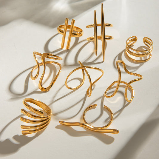 Stainless Steel Irregular Open Ring