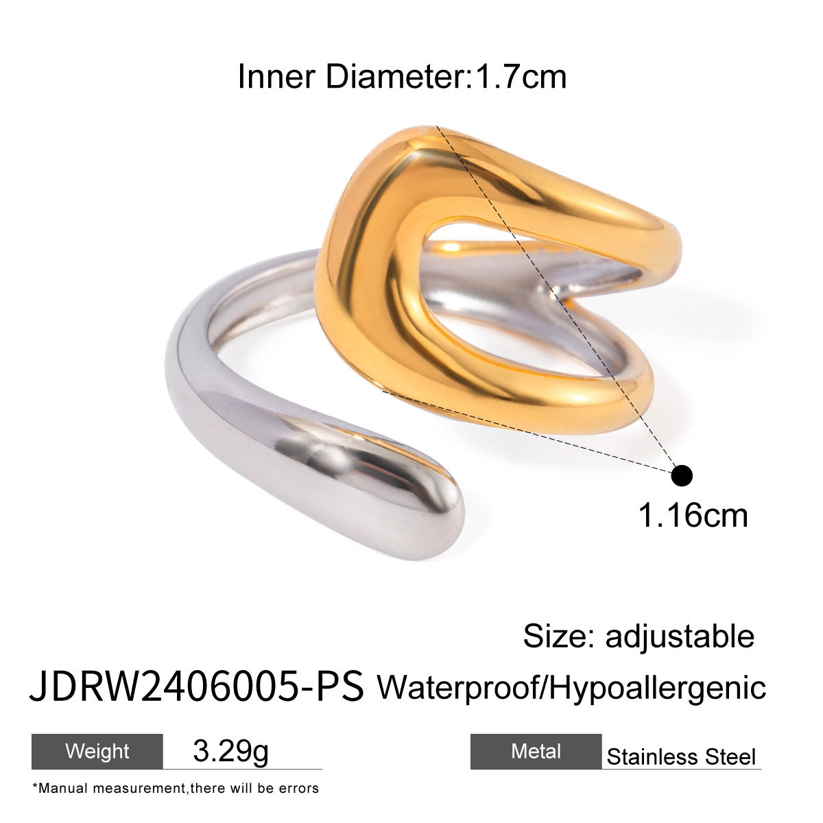 stainless steel irregular open ring