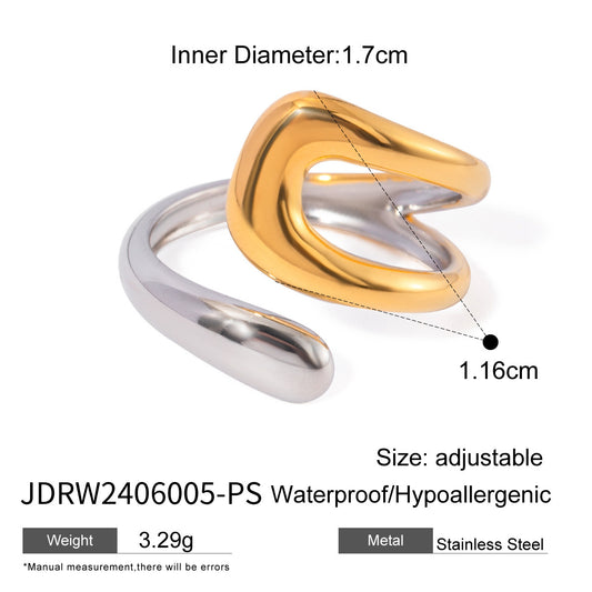 Stainless Steel Irregular Open Ring