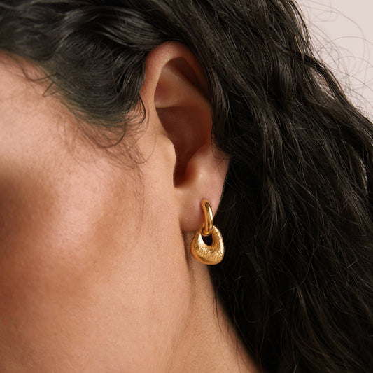 18K Gold Plated Stainless Steel Pearl Stud Earrings