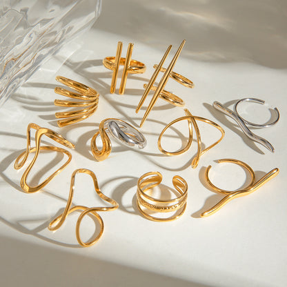 Stainless Steel Irregular Open Ring