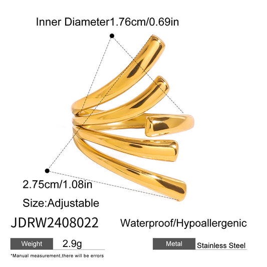 Stainless Steel Irregular Open Ring