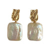 Boucles d'oreilles en perles baroques carrées naturelles
