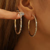 Zircon Inlaid Large Earrings