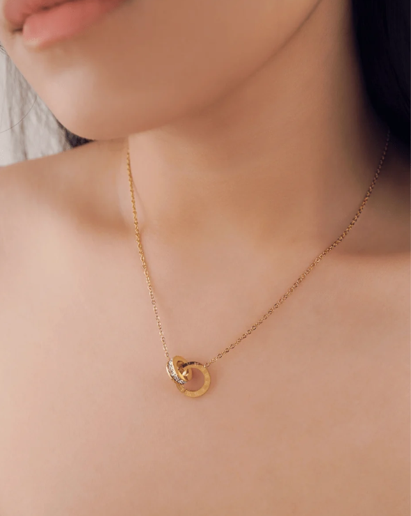 good luck & uplifting round necklace